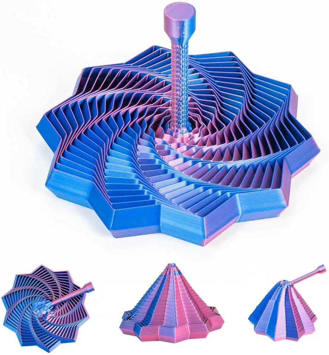 KEZPO Estrella antiestrés expandible impresa en 3D con mango reforz...