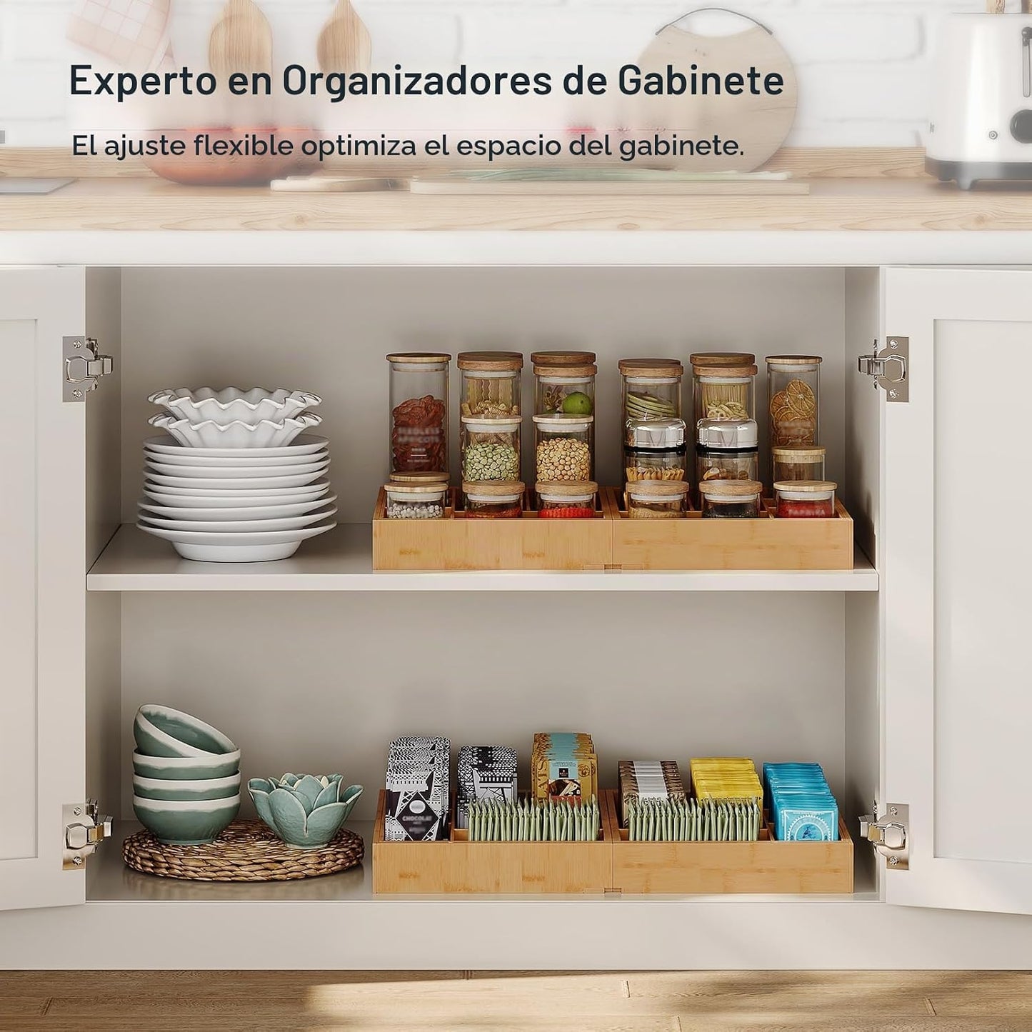 HOOBRO - Organizador grande de cubiertos de cocina, organizador de...