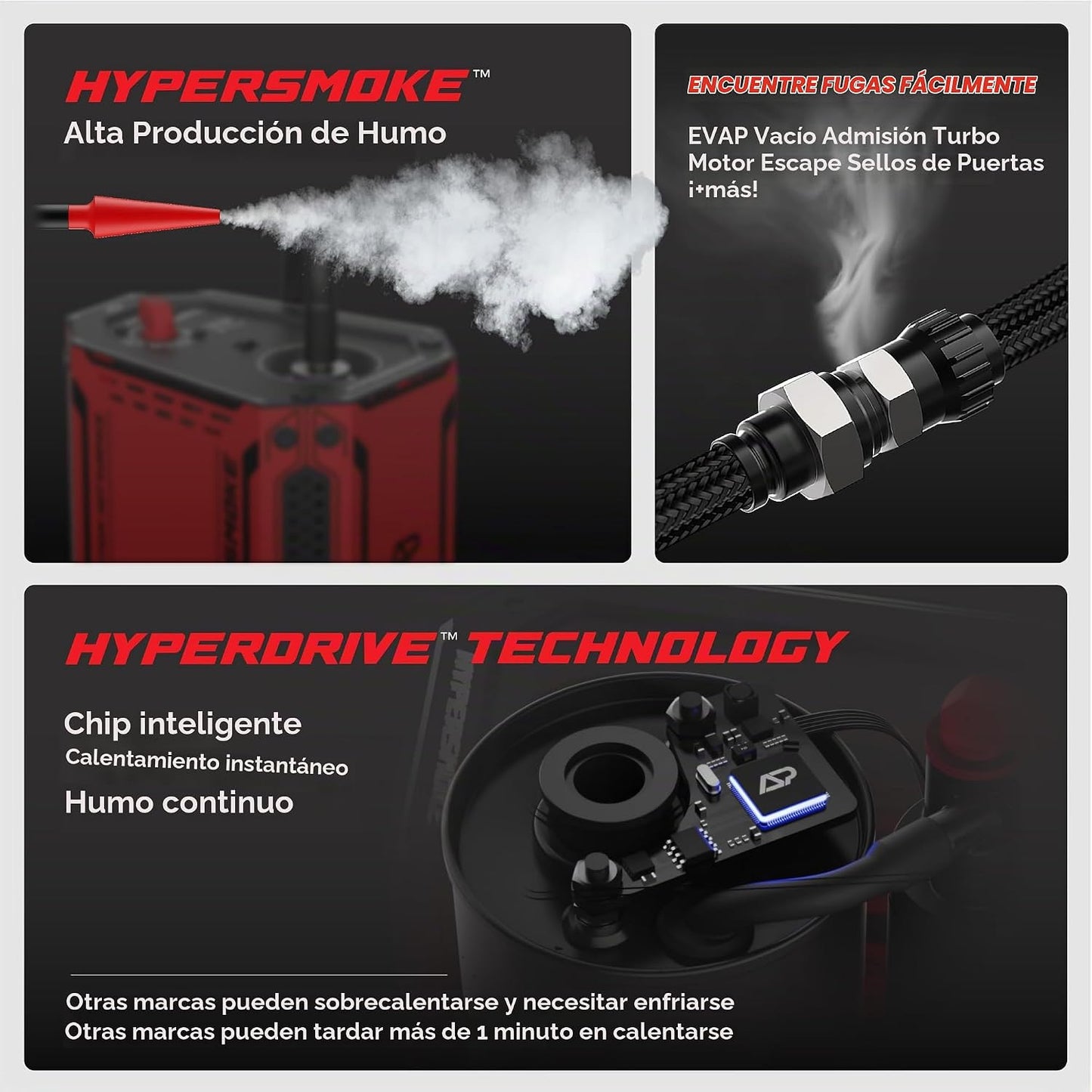 AutoLine Pro HyperSmoke™ Máquina de humo para automóviles, comproba...