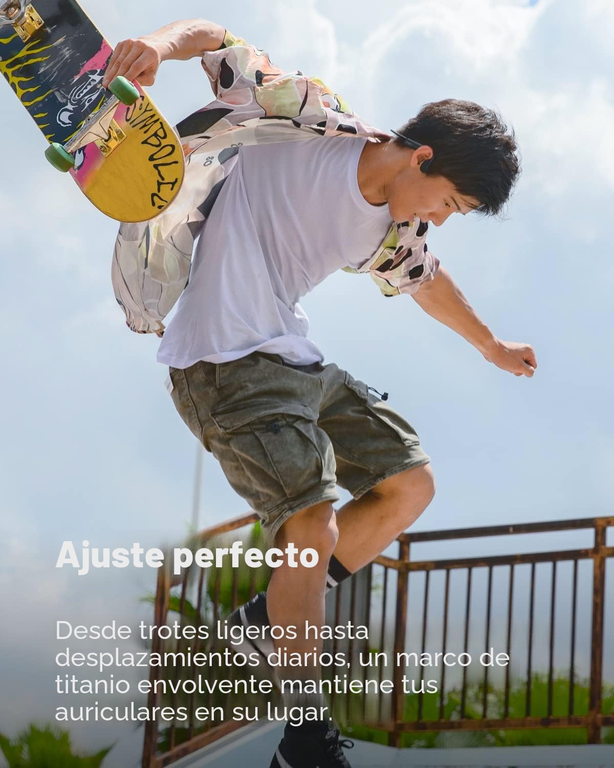 SHOKZ OpenMove - Auriculares deportivos Bluetooth de oreja abierta,...