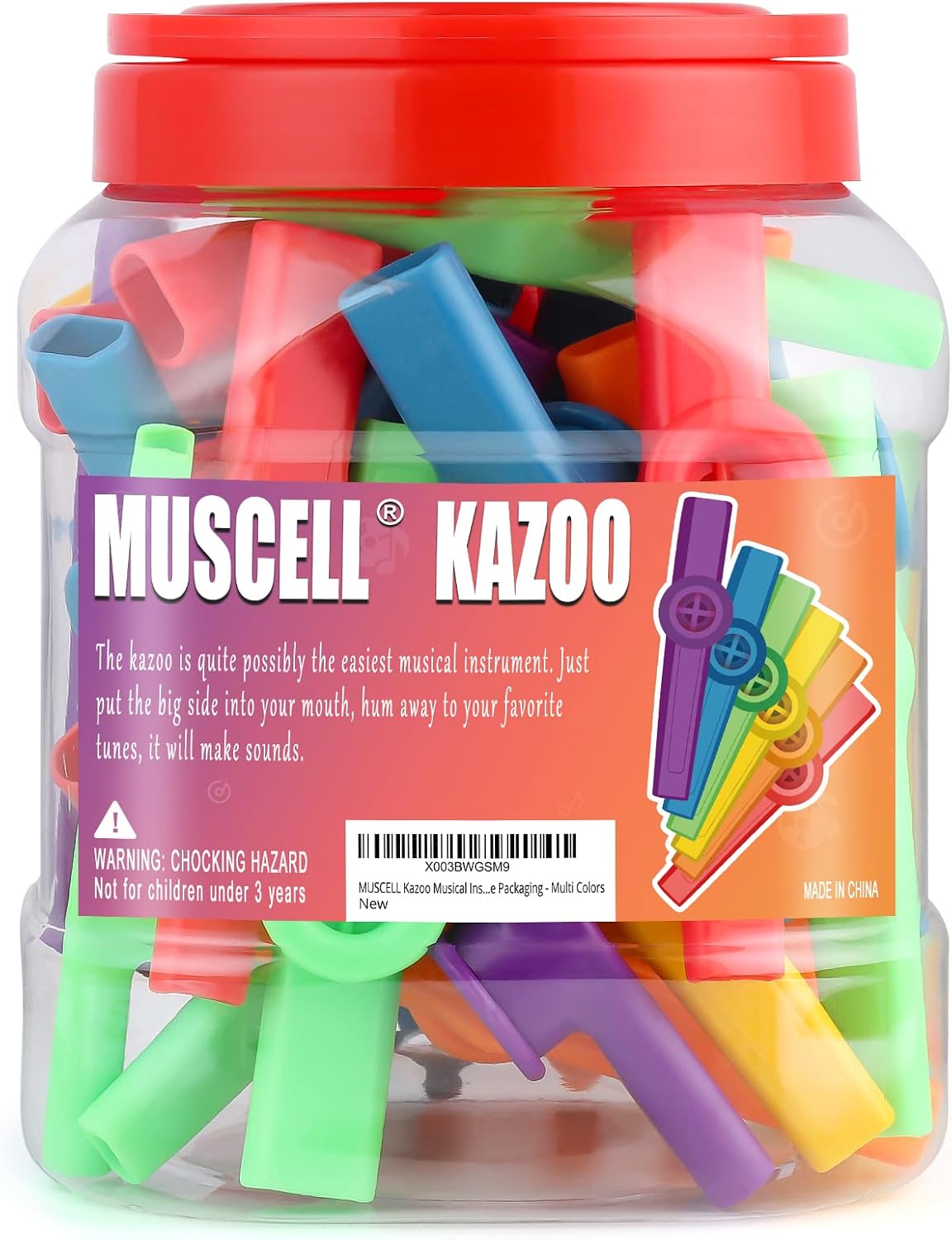 MUSCELL 36 piezas de plástico Kazoo a granel, multicolor, recuerdos...
