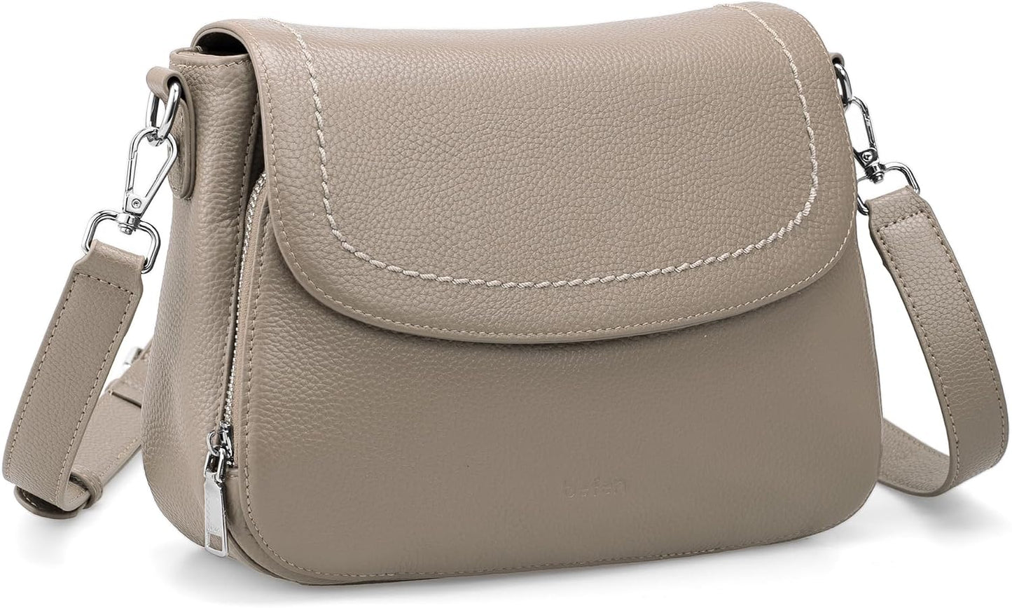 befen Bolsos cruzados de cuero genuino para mujer con cartera RFID...
