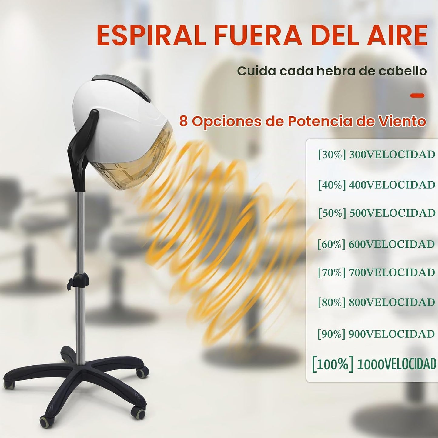 Elitzia Secador de pelo con capucha 1000W Máquina de secado de pelo...