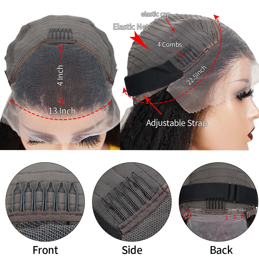 veravicky Peluca de cabello humano lacio tipo afro de 22 pulgadas,...
