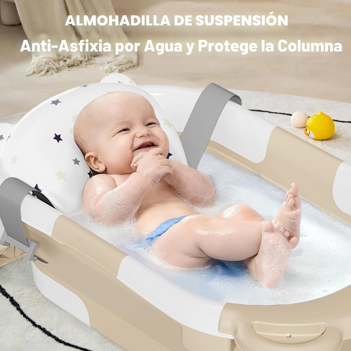 MoreFeel Bañera plegable para bebé recién nacido con termómetro y 1...