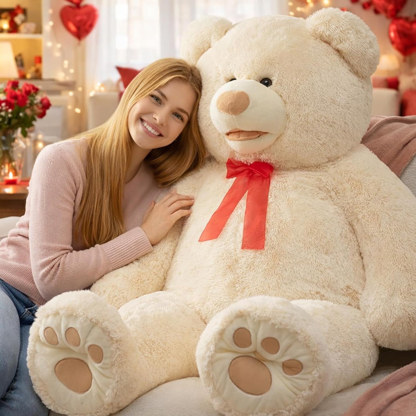 HollyHOME Oso de peluche gigante de 5 pies con huellas grandes, reg...