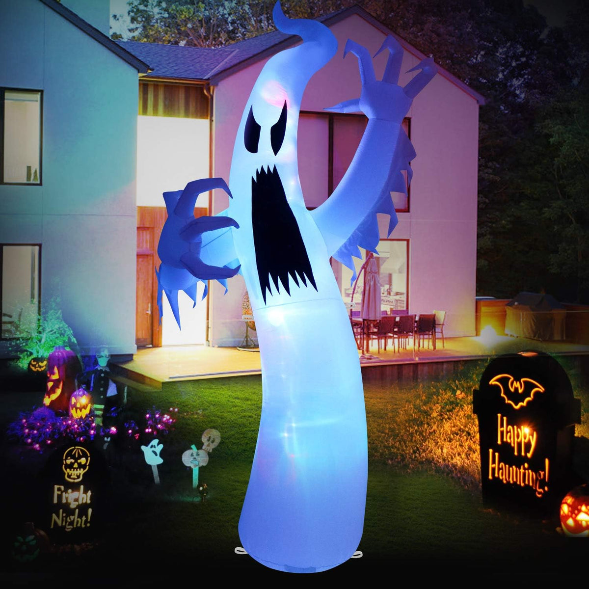 Sizonjoy Fantasma inflable gigante de Halloween de 12 pies, decorac...
