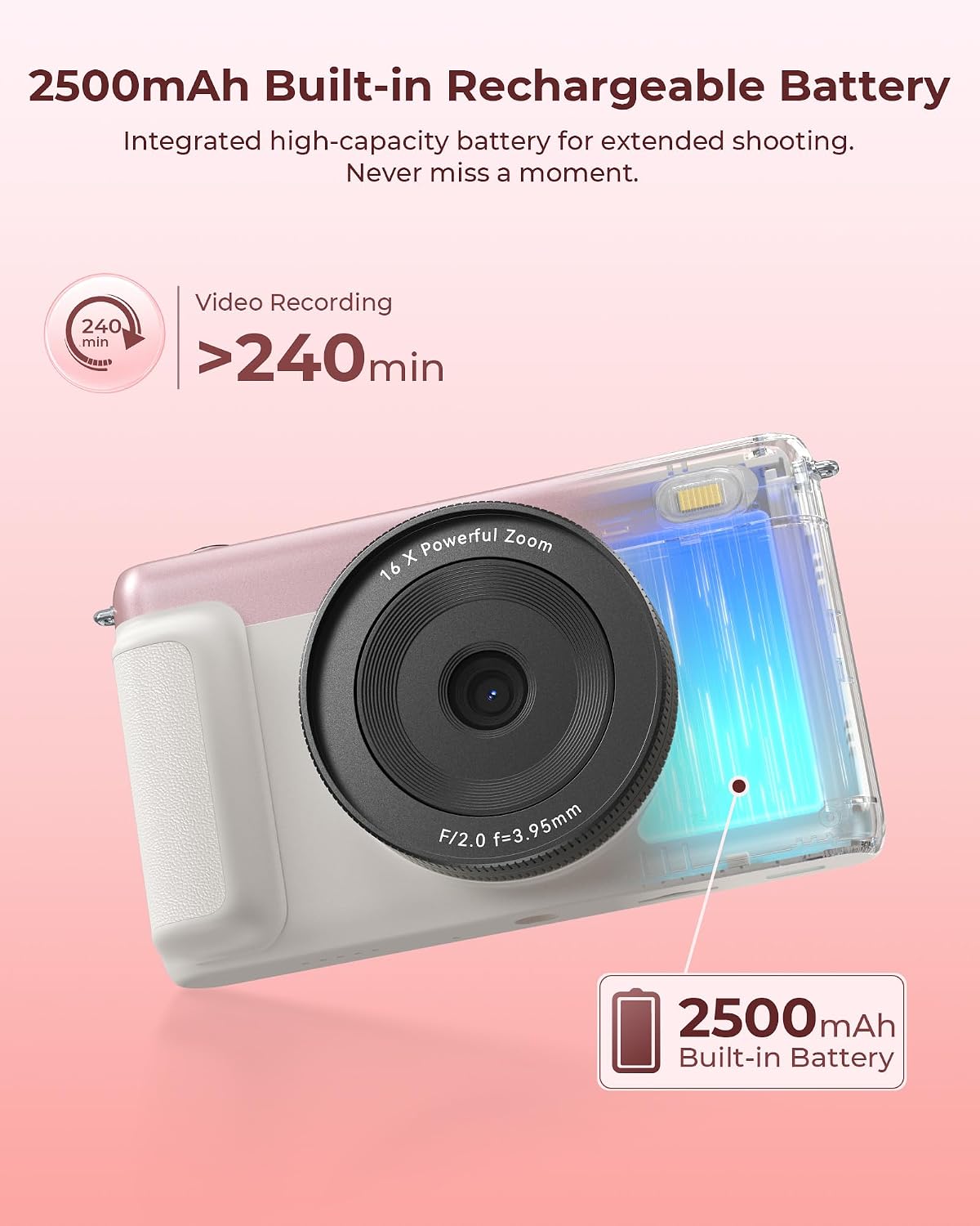 IKUCAM Cámara digital 4K para fotografía de 75 MP con enfoque autom...