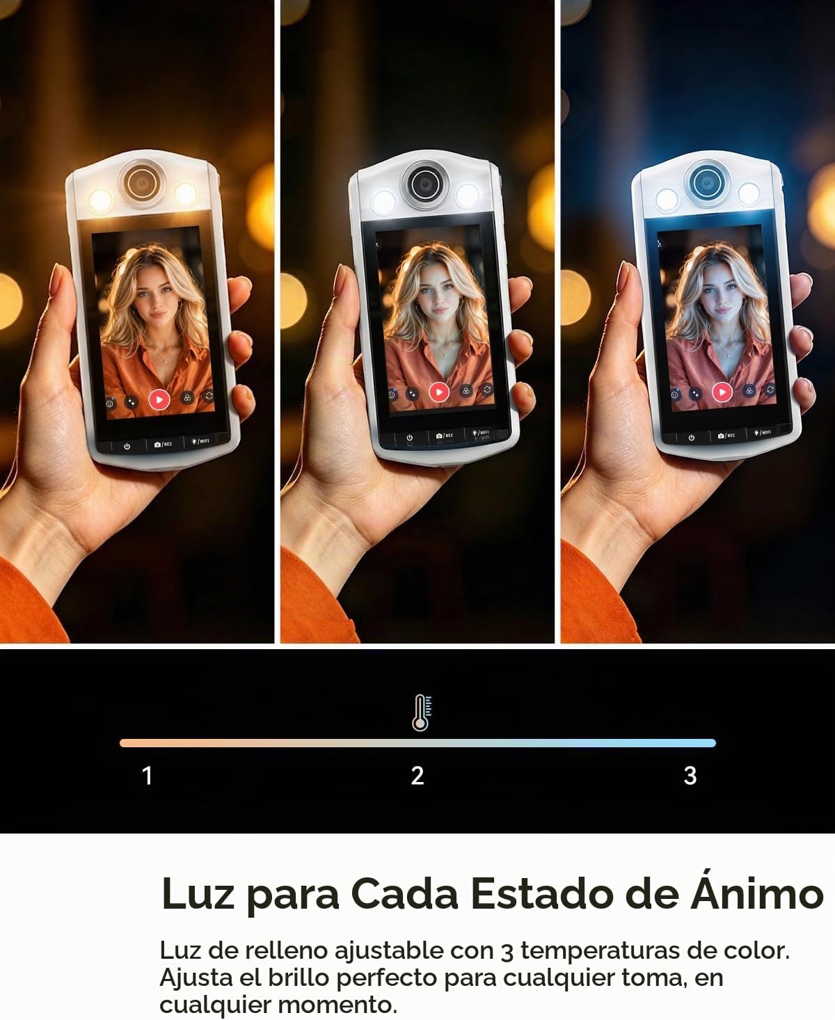 ORDRO Cámara digital VS3 4K, cámara de vlogging de 48 MP con pantal...