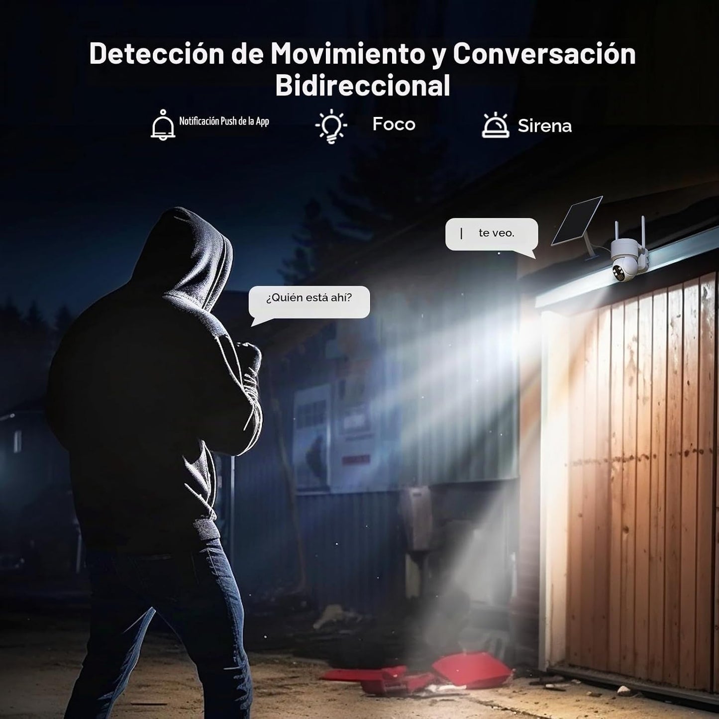 Oculview Cámara de seguridad solar 2K inalámbrica para exteriores,...