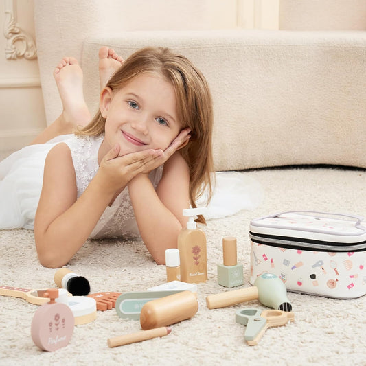 GAGAKU Juego de juguetes de maquillaje de madera para niños pequeño...