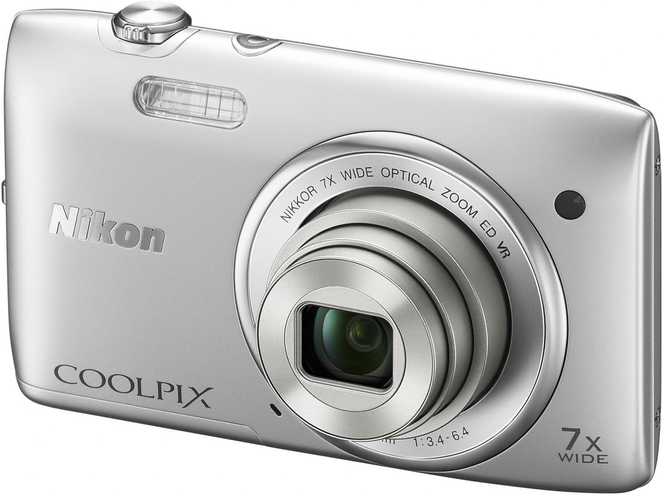 Nikon COOLPIX S3500 Cámara digital de 20.1 MP con zoom 7x (plata) (...