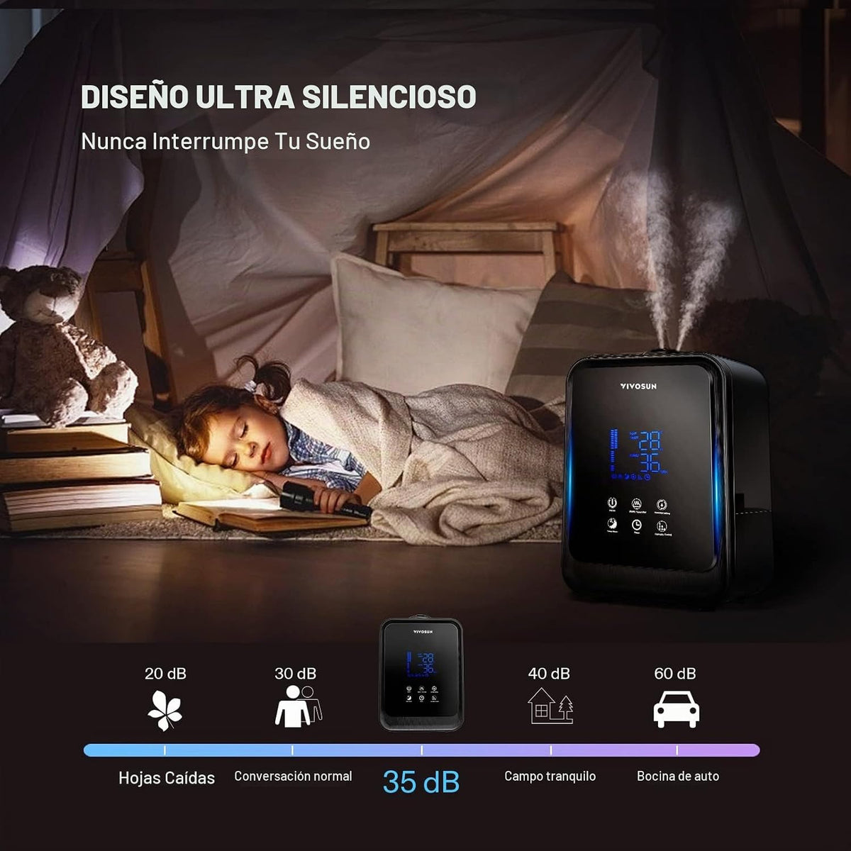 VIVOSUN Humidificador ultrasónico de niebla fría y cálida 2 en 1 de...