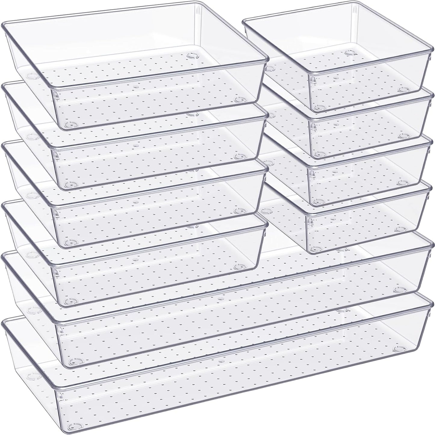 Criusia - Organizador de cajones, juego de 10 piezas de gran tamaño...