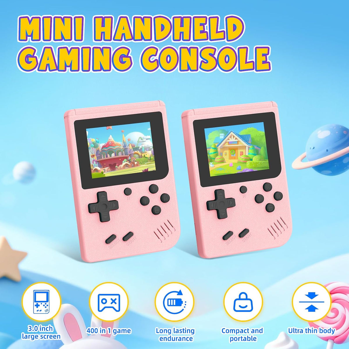 Mini consola de juegos portátil con pantalla IPS de 3.0 pulgadas, c...