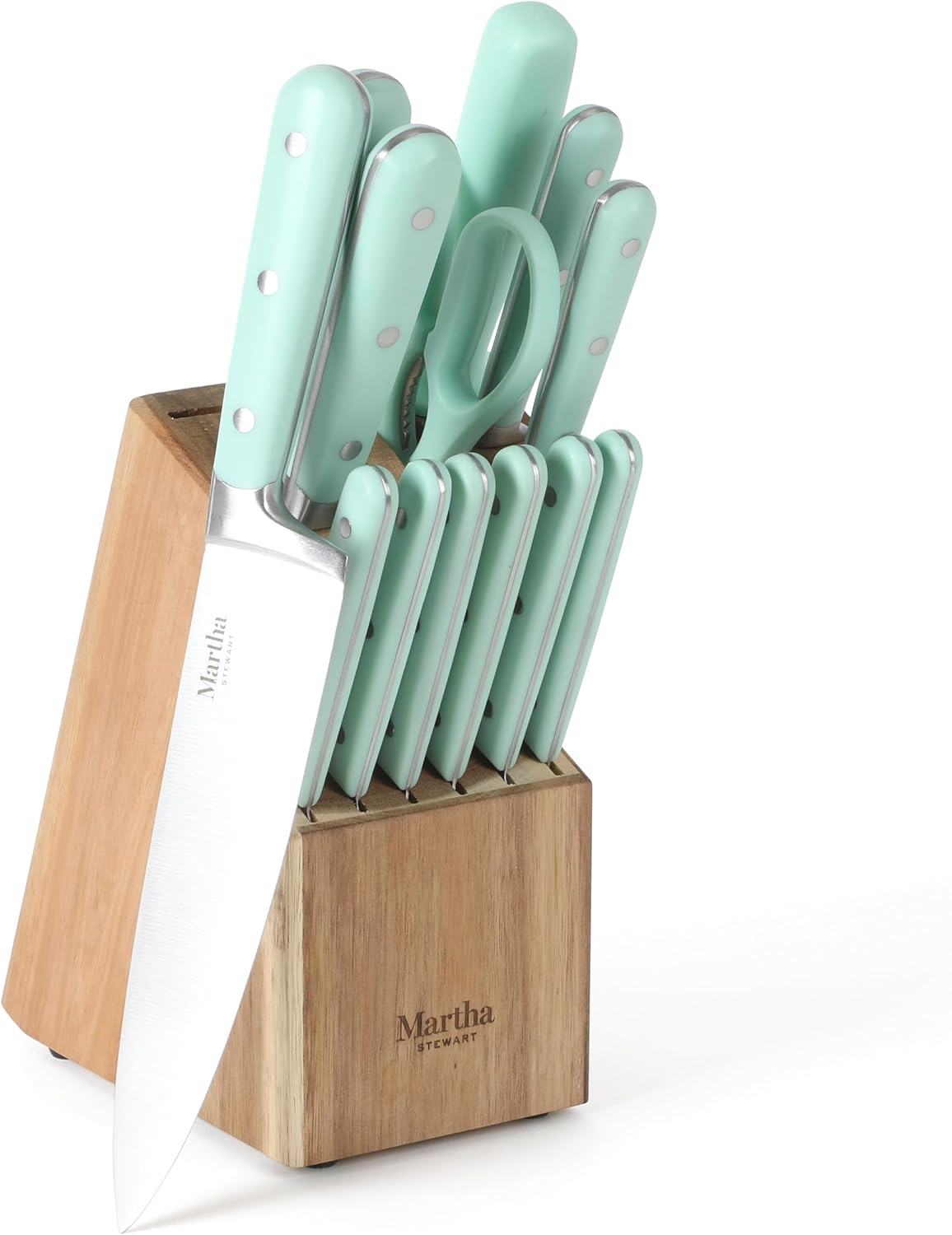 Martha Stewart Eastwalk - Juego de 14 cuchillos de acero inoxidable...