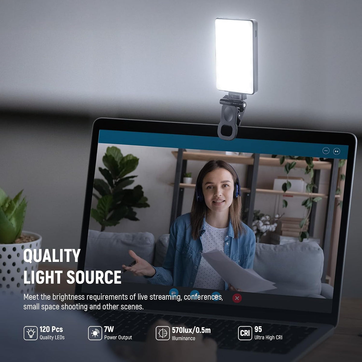 NEEWER Basics - Luz LED para teléfono selfie, recargable de 2500 a...