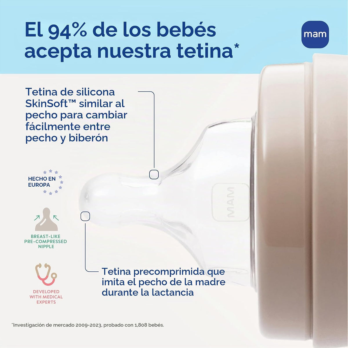 MAM Easy Start - Juego de 5 biberones y 3 chupetes anticólicos para...