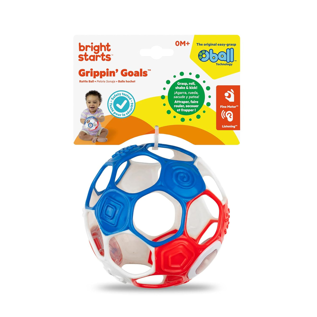 Bright Starts Oball Grippin' Goals Sonajero Pelota de Fútbol -...