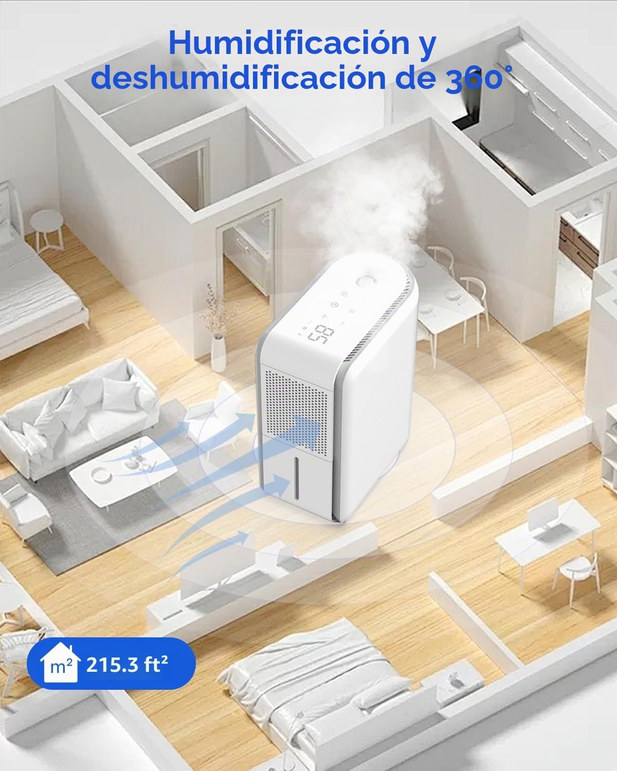 Deshumidificador, humidificador y filtración de aire y difusor de a...
