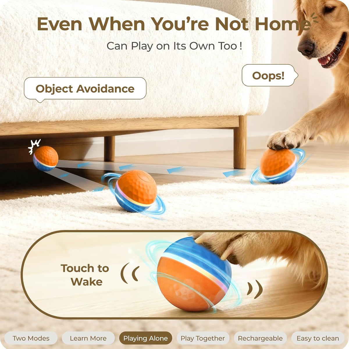 Apasiri Juguetes interactivos para perros: bola de perro temblorosa...