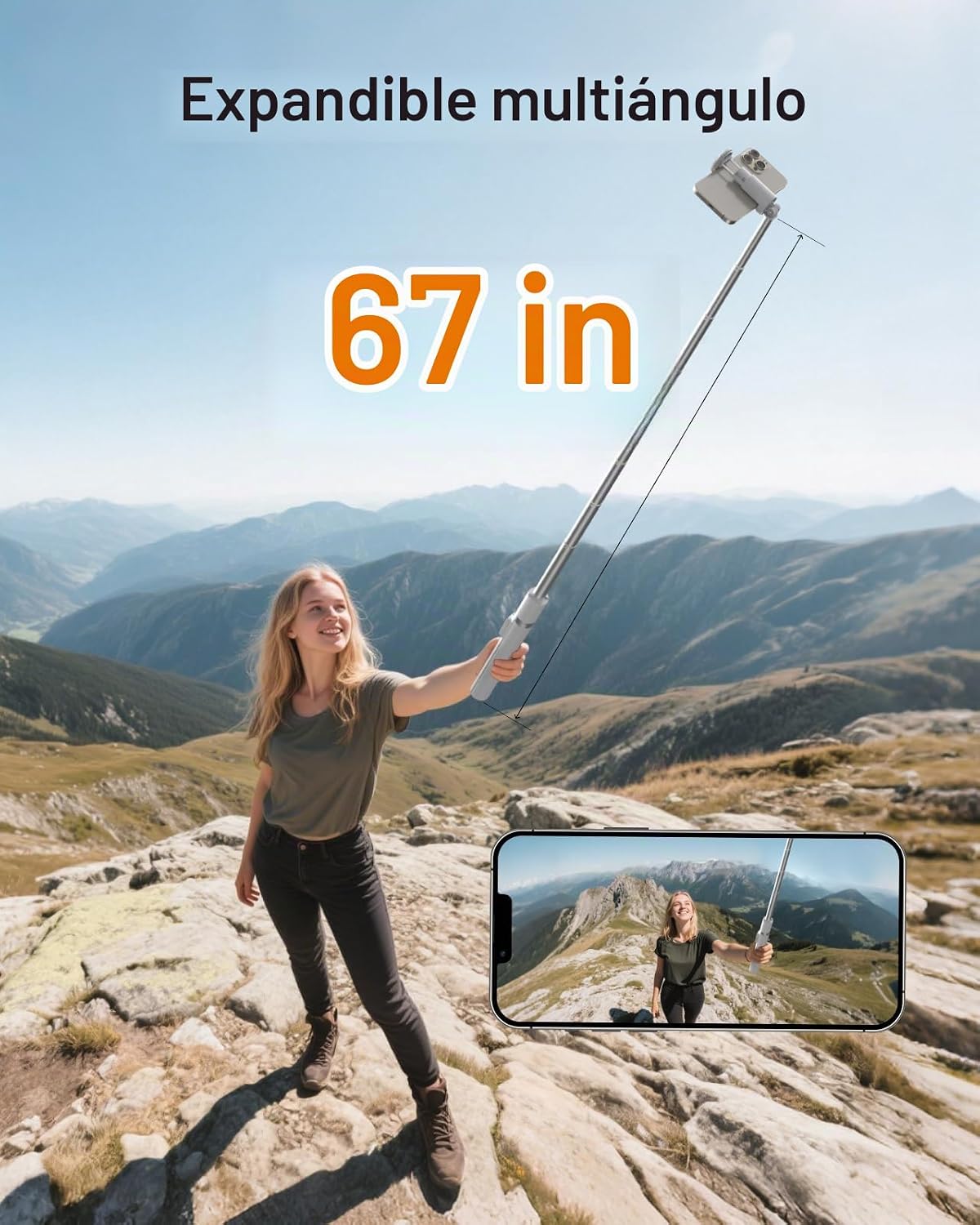 Trípode automático para iPhone, TELESIN Trípodes de teléfono de ape...