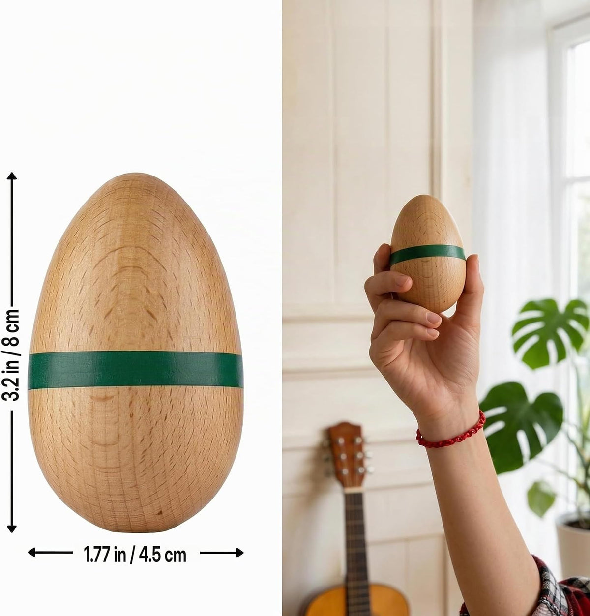 Huevos de madera Instrumentos musicales: agitador de percusión de m...