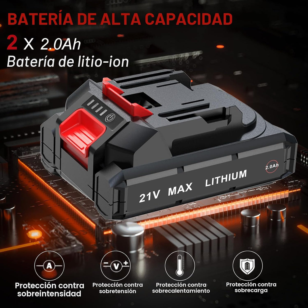 AOBEN Kit de llave de trinquete inalámbrica de 21 V de 1\/2 pulgada...