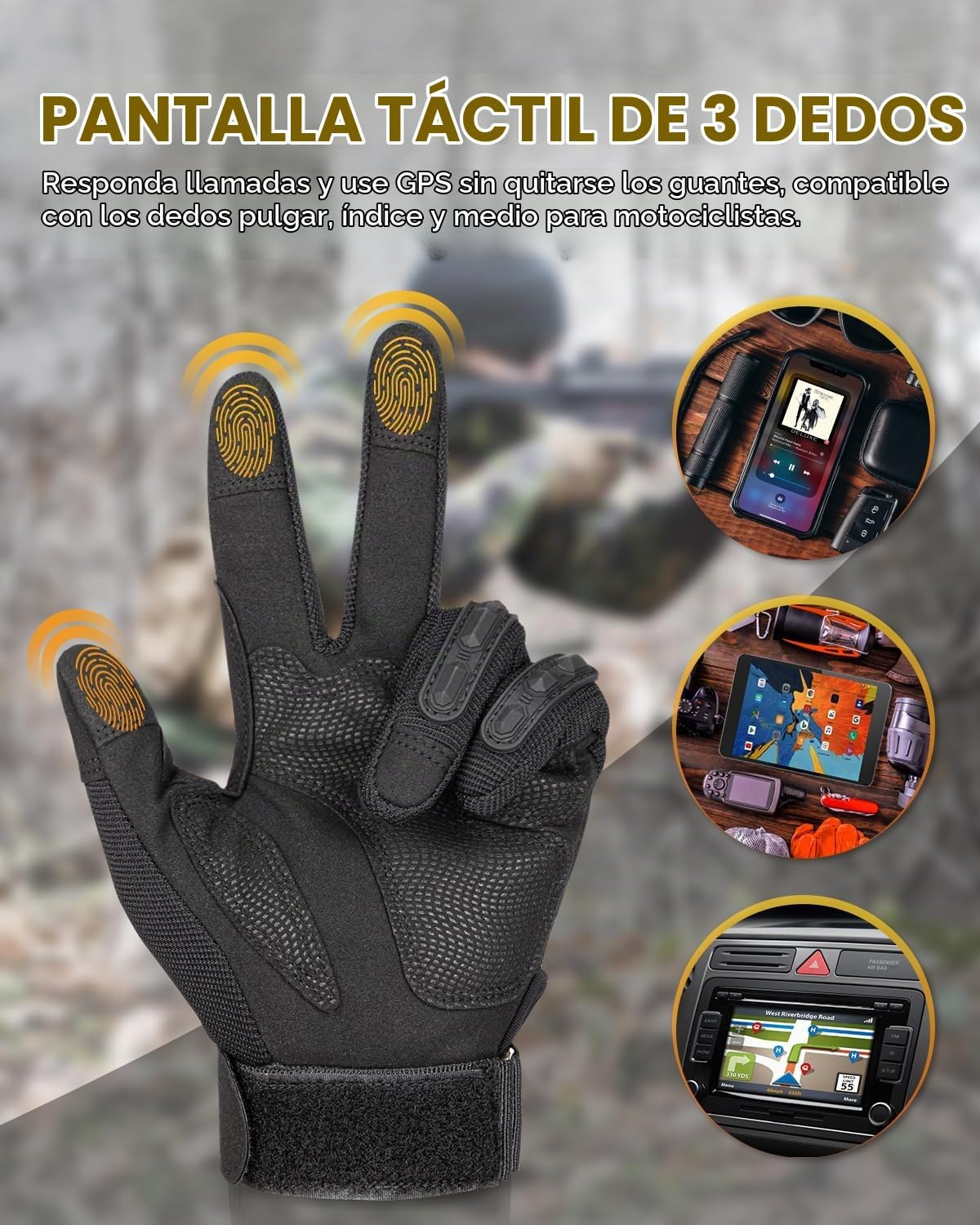 KUMGIM Guantes tácticos para hombres y mujeres, guantes de motocicl...