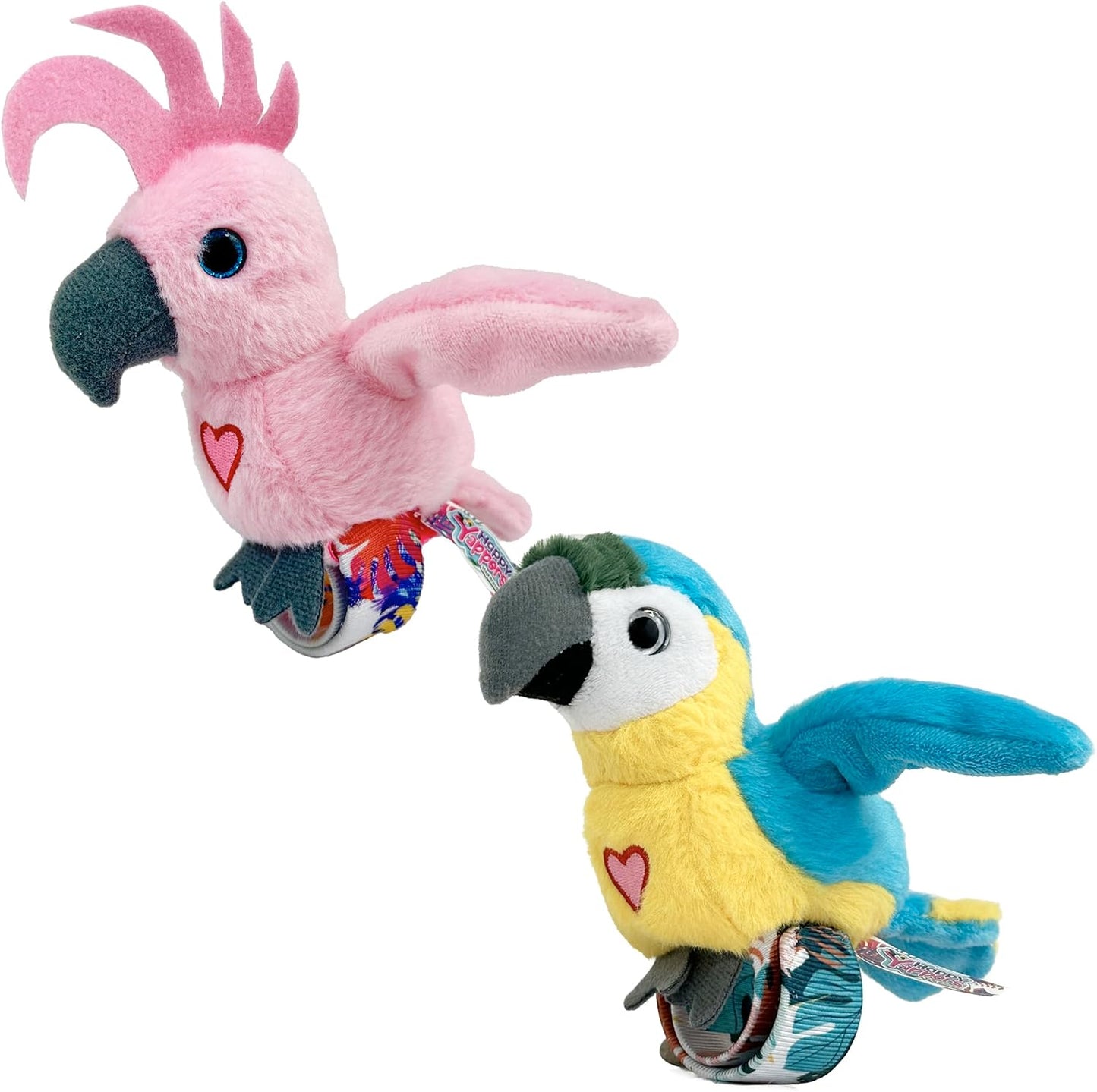 Happy Yappers - Paquete de 2 pulseras interactivas de cacatúa y lor...