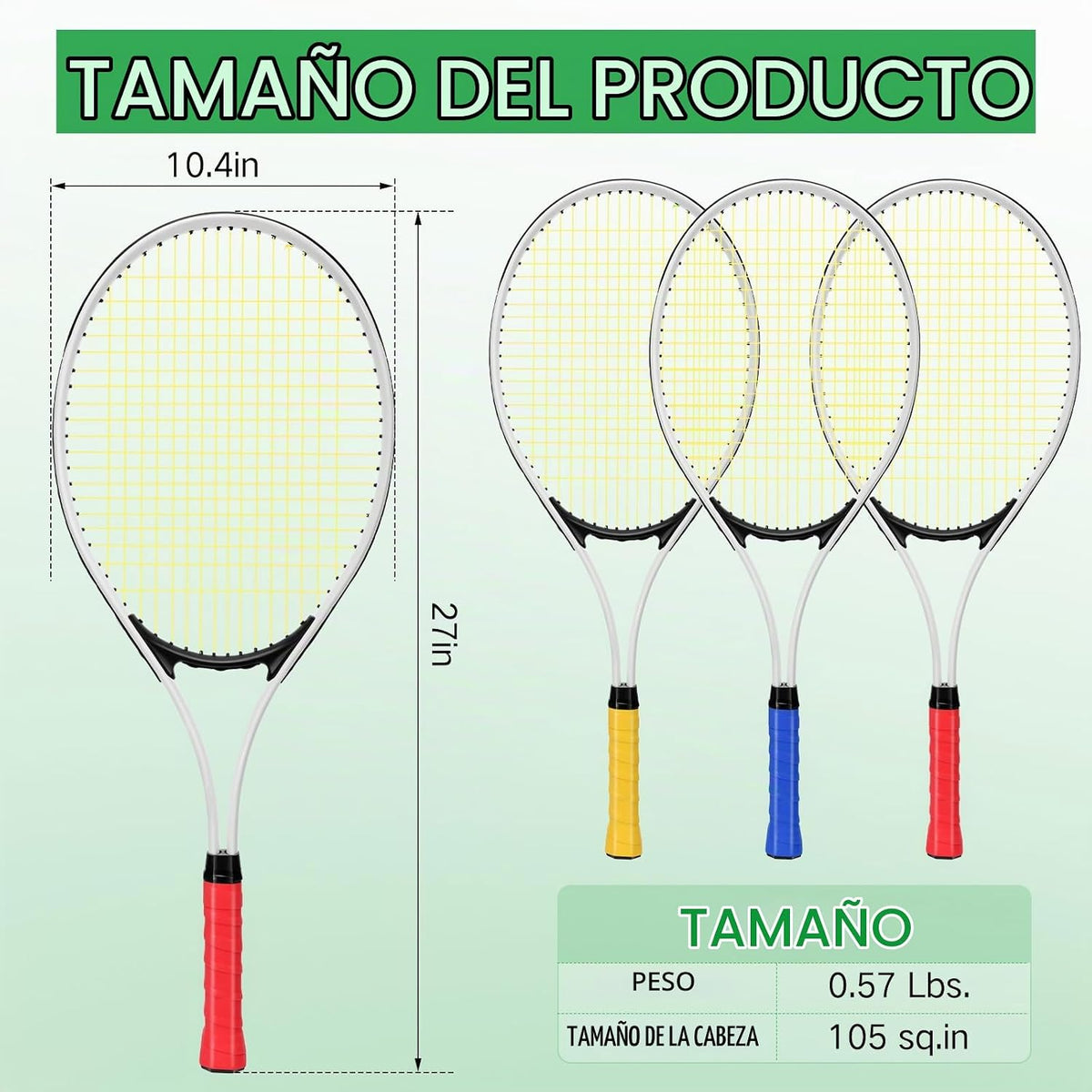 Motionchic - Juego de 6 raquetas de tenis para adultos recreativos...