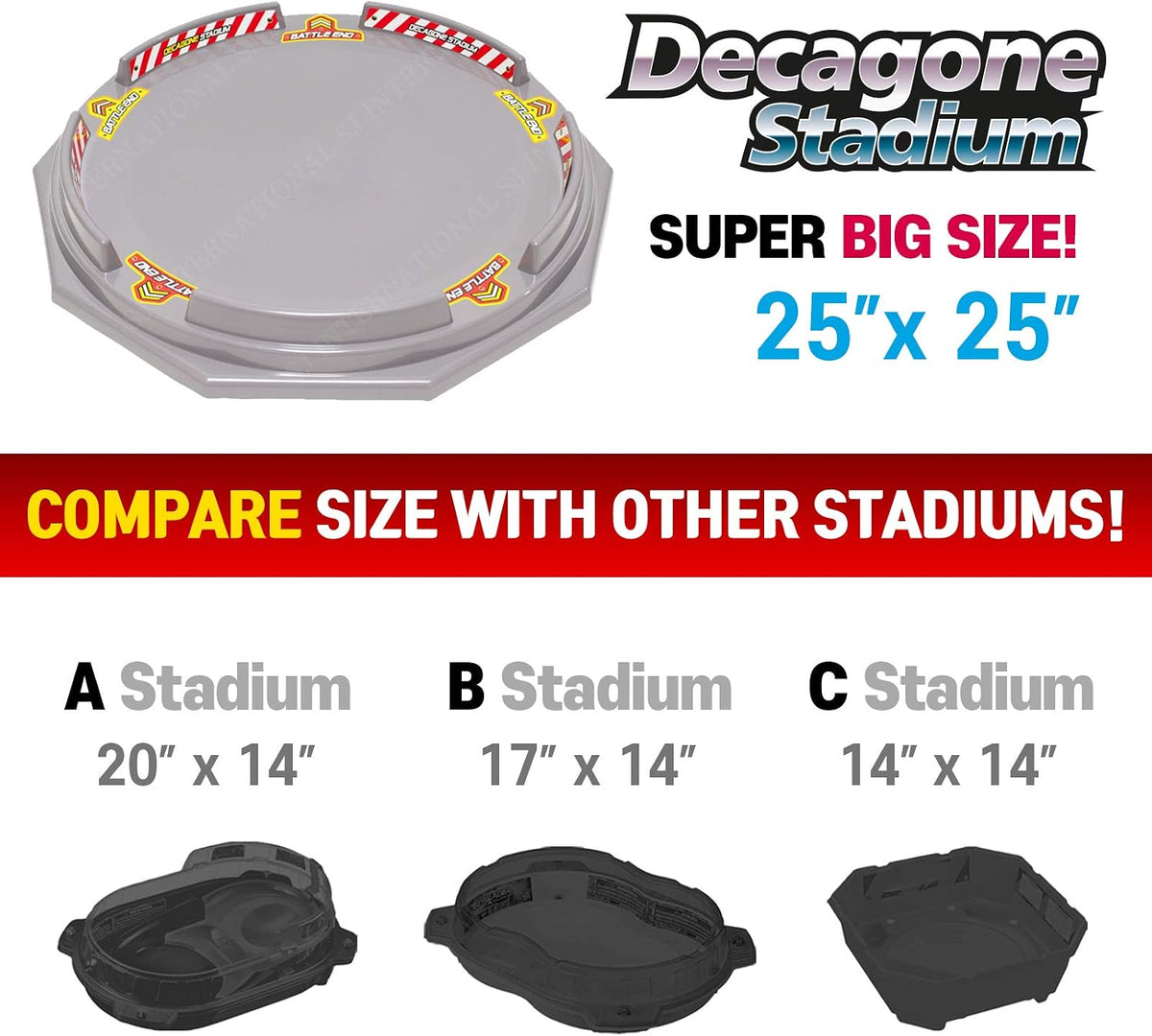 TOYMECA Decagon Battling Tops Stadium, arena grande de 25 pulgadas...