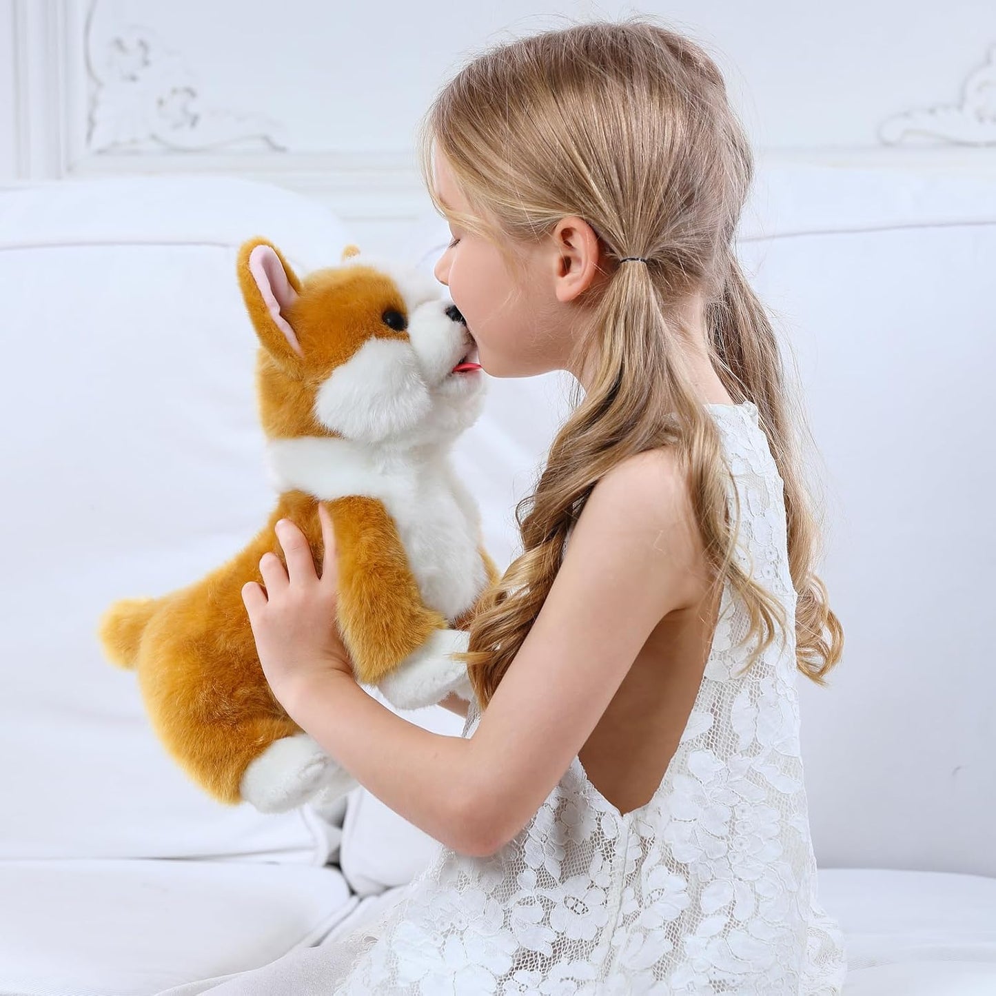 CU-MATE - Juguete interactivo de peluche de perro Corgi, robot perr...