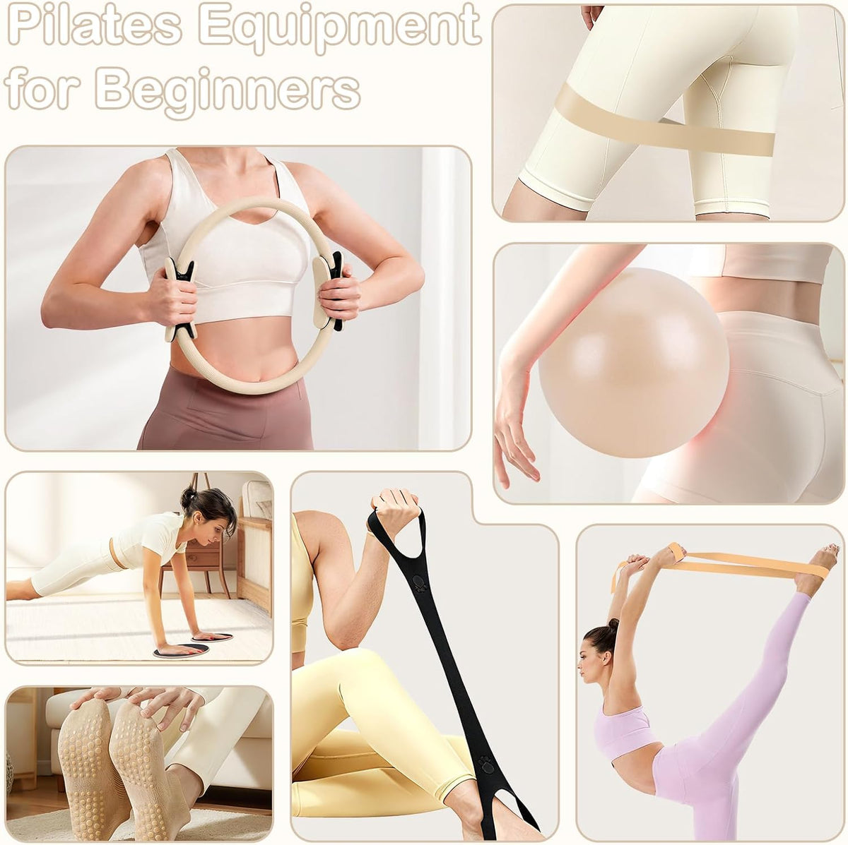 Hoedia Kit de Pilates de 17 Piezas para Mujeres, Equipo de Pilates...