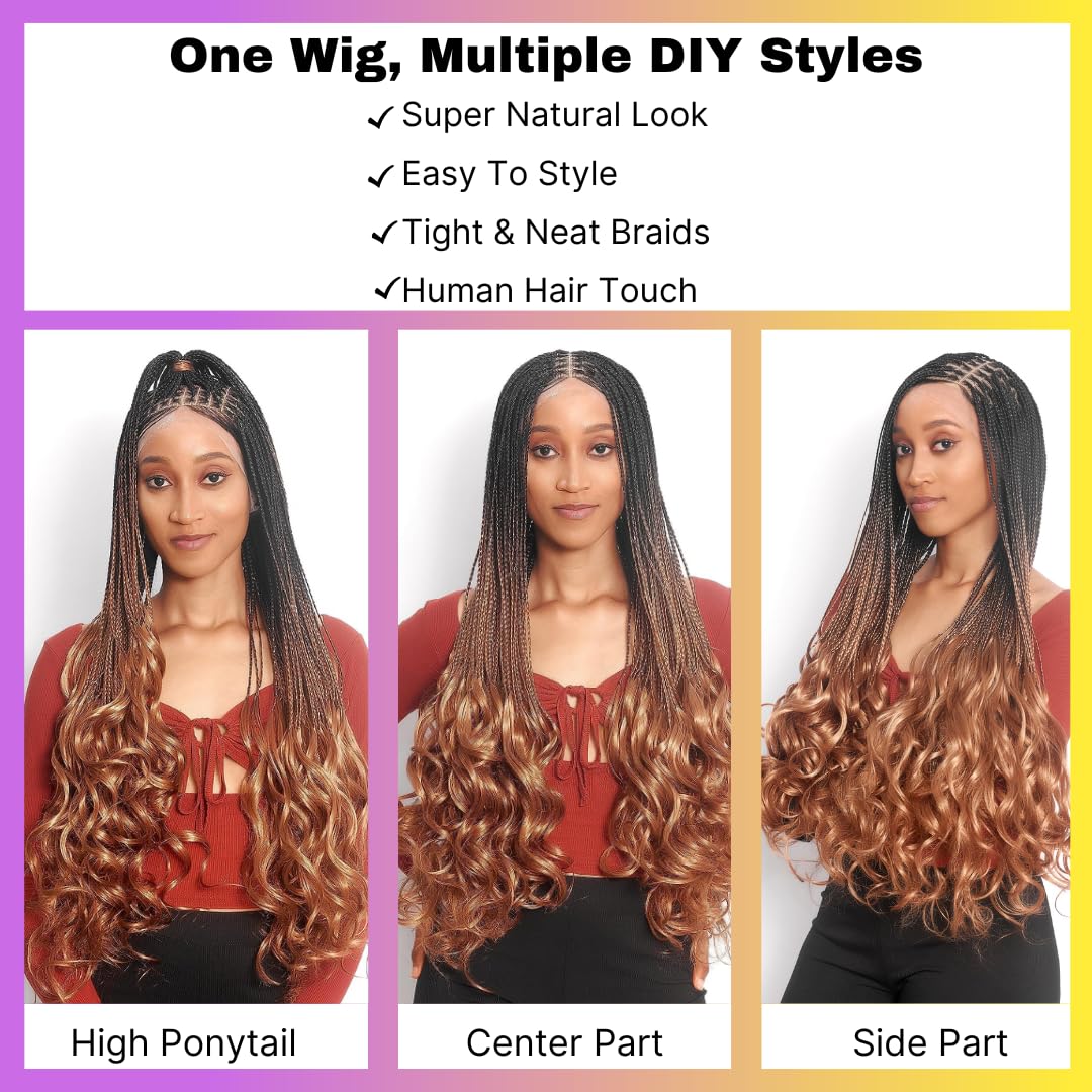 Wow Braids Peluca de Rizos Franceses Trenzados sin Nudos de Encaje...