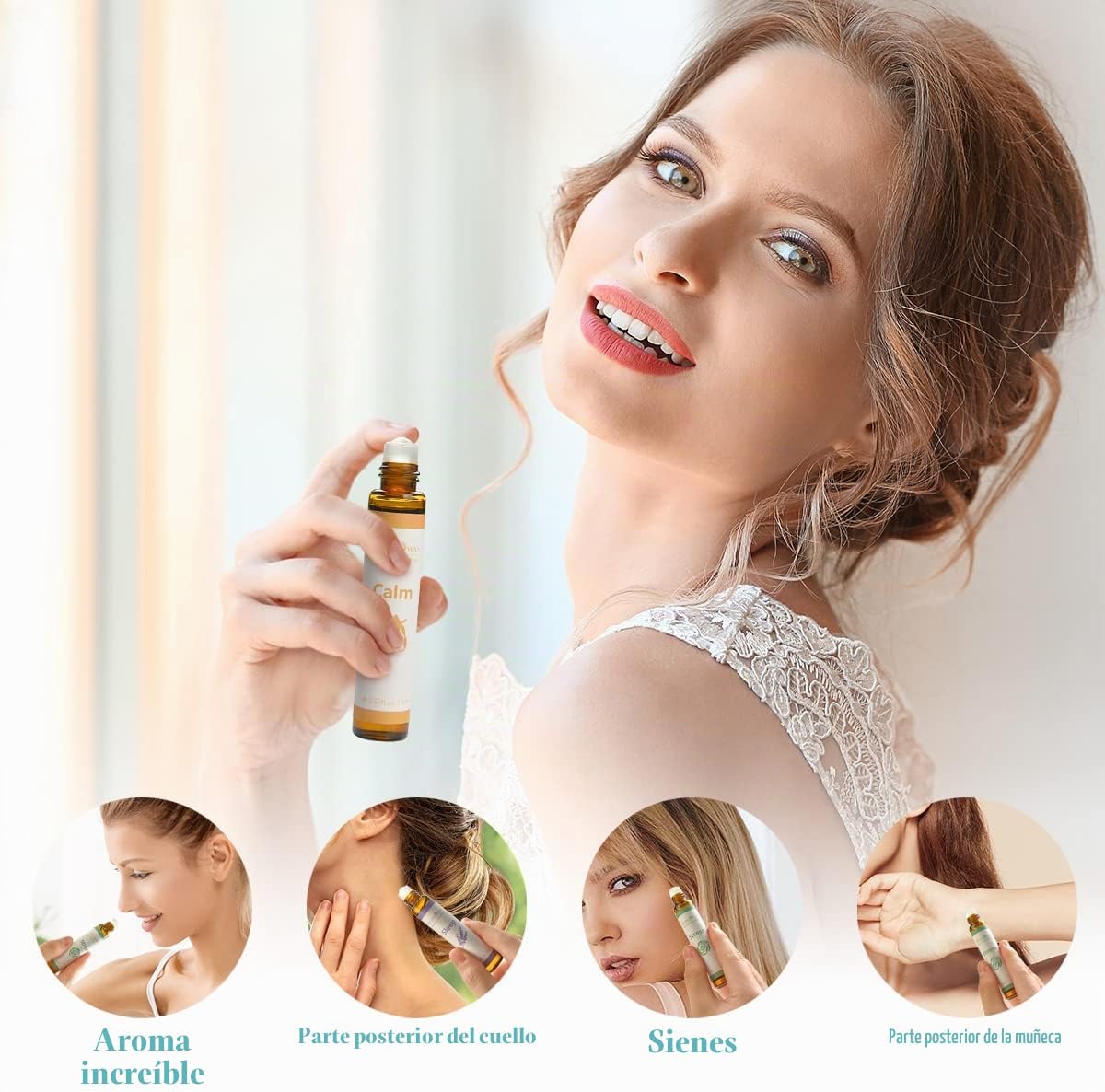 HERBROMAS Juego de Aceites Esenciales de Aromaterapia Roll On, Mezc...