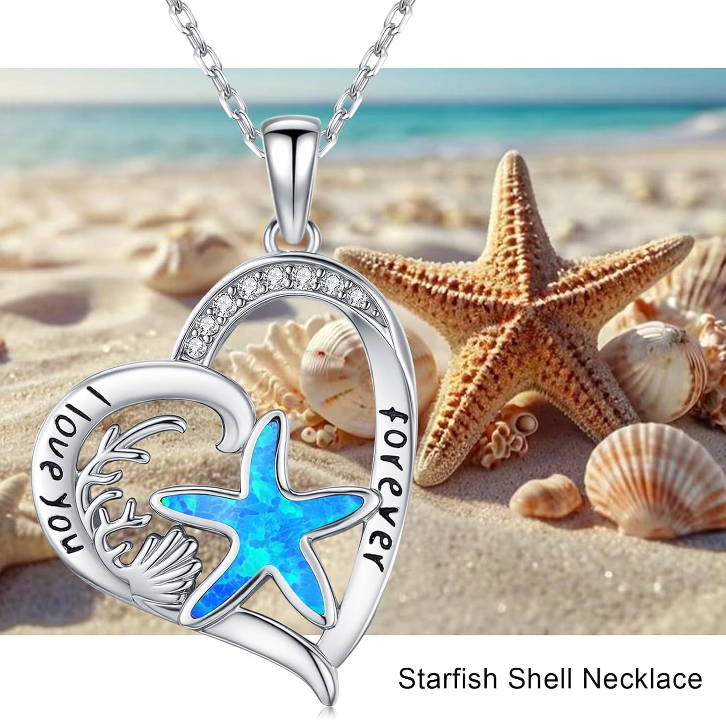 Twoowl Collar con dije de playa de plata de ley 925 con diseño de o...