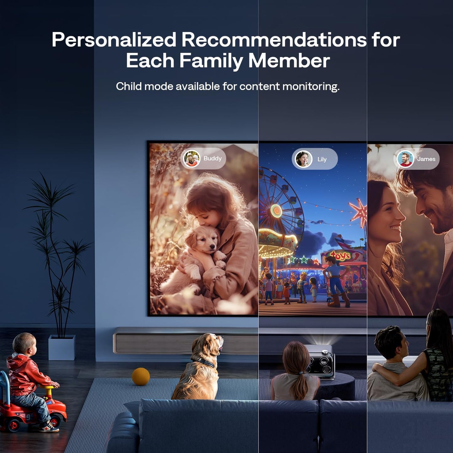 Aurzen BOOM - Mini proyector inteligente Google TV con WiFi y Bluet...