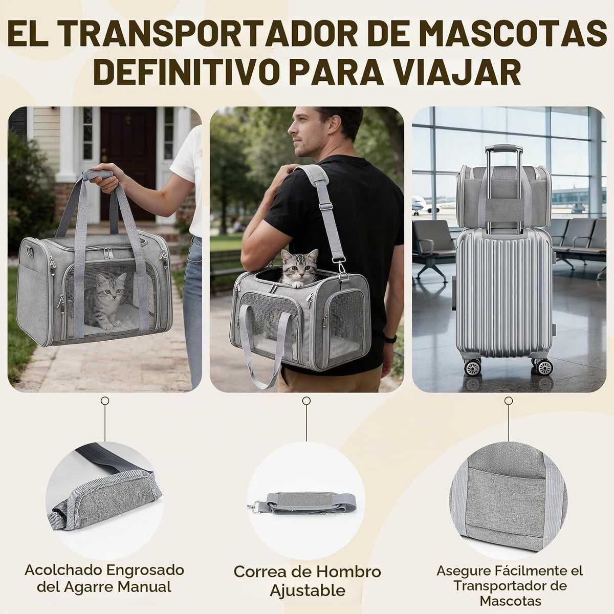 Zedkeys Transportador suave para gatos y perros pequeños y gatos gr...