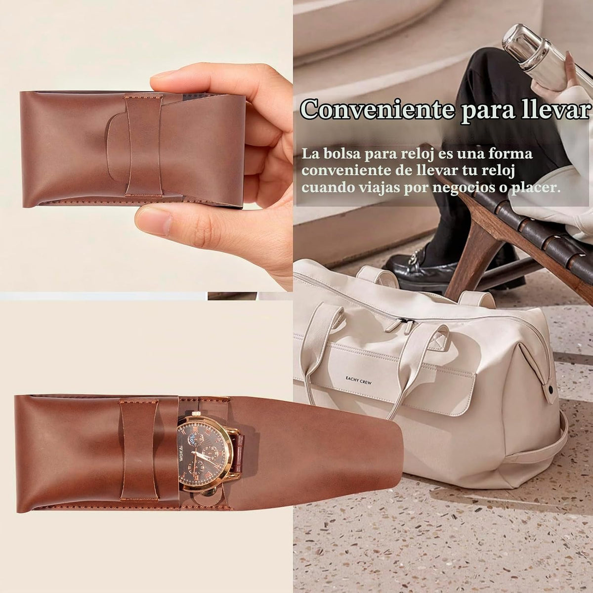 GLOBAL KA Juego de caja de reloj y bolsa de almacenamiento para rel...