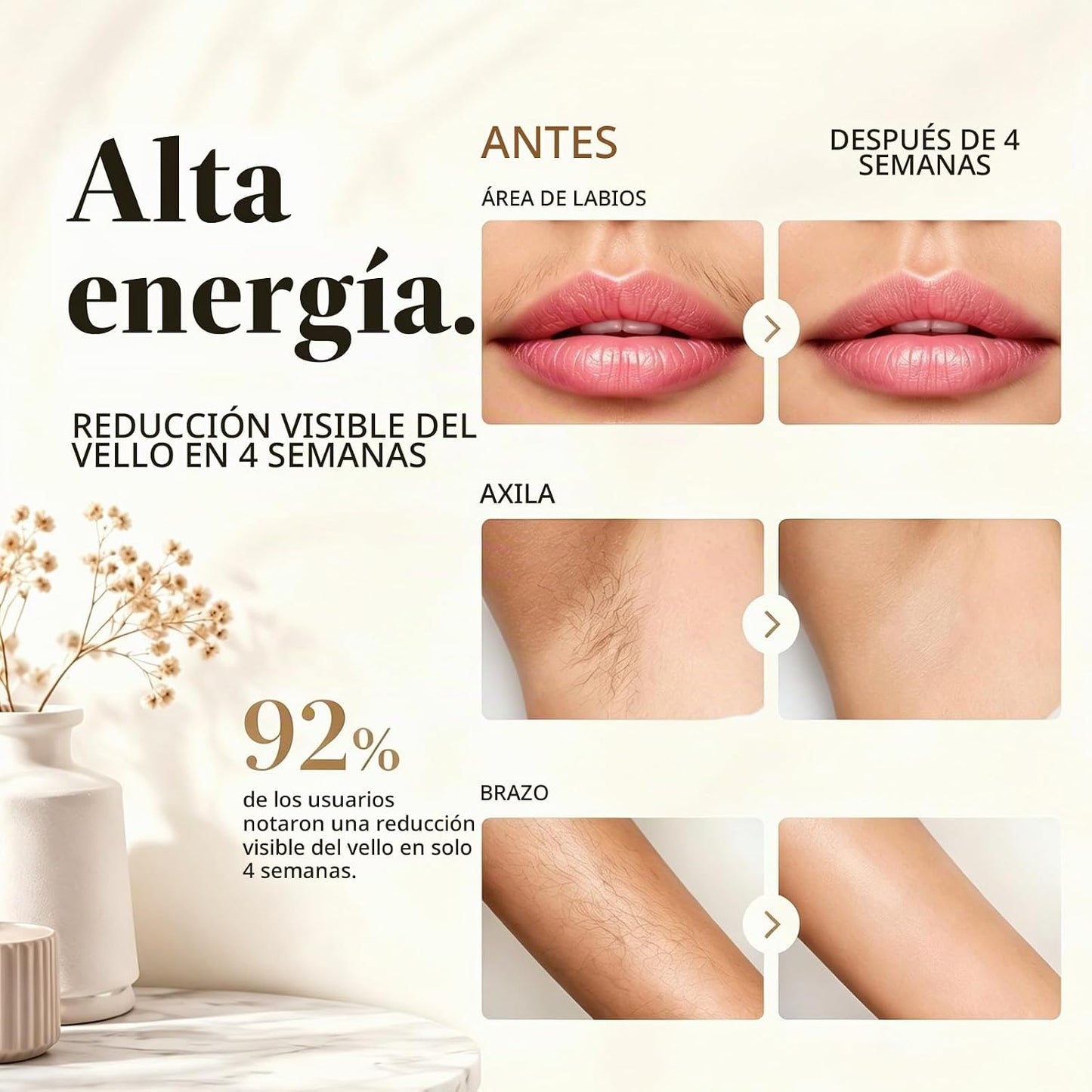 Dispositivo de depilación láser IPL, depilación en casa para mujere...