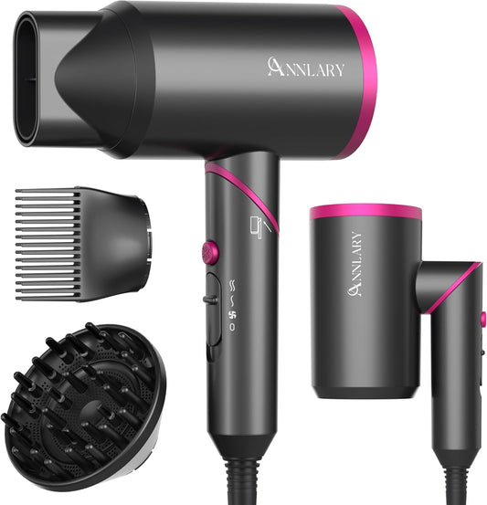 ANNLARY ANNLARY - Secador de pelo con peine, 1800 W con difusor par...
