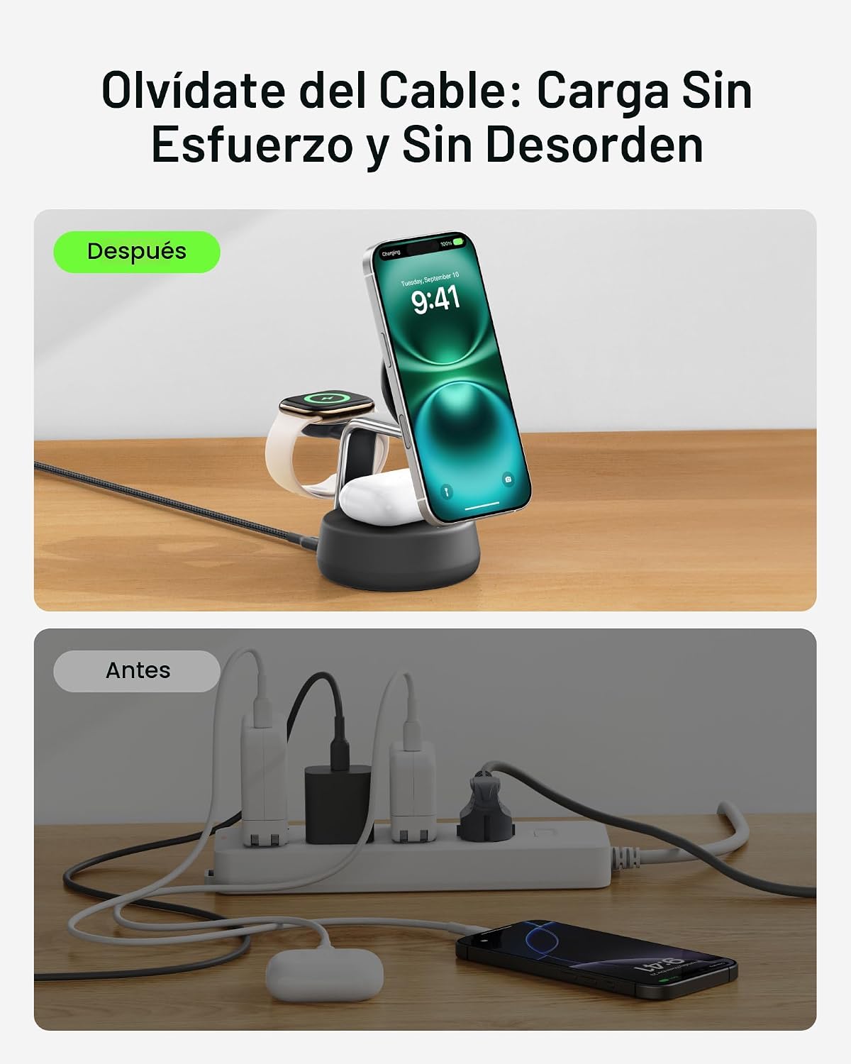 Belkin Cargador MagSafe compatible, estación de carga 3 en 1, Qi2.2...