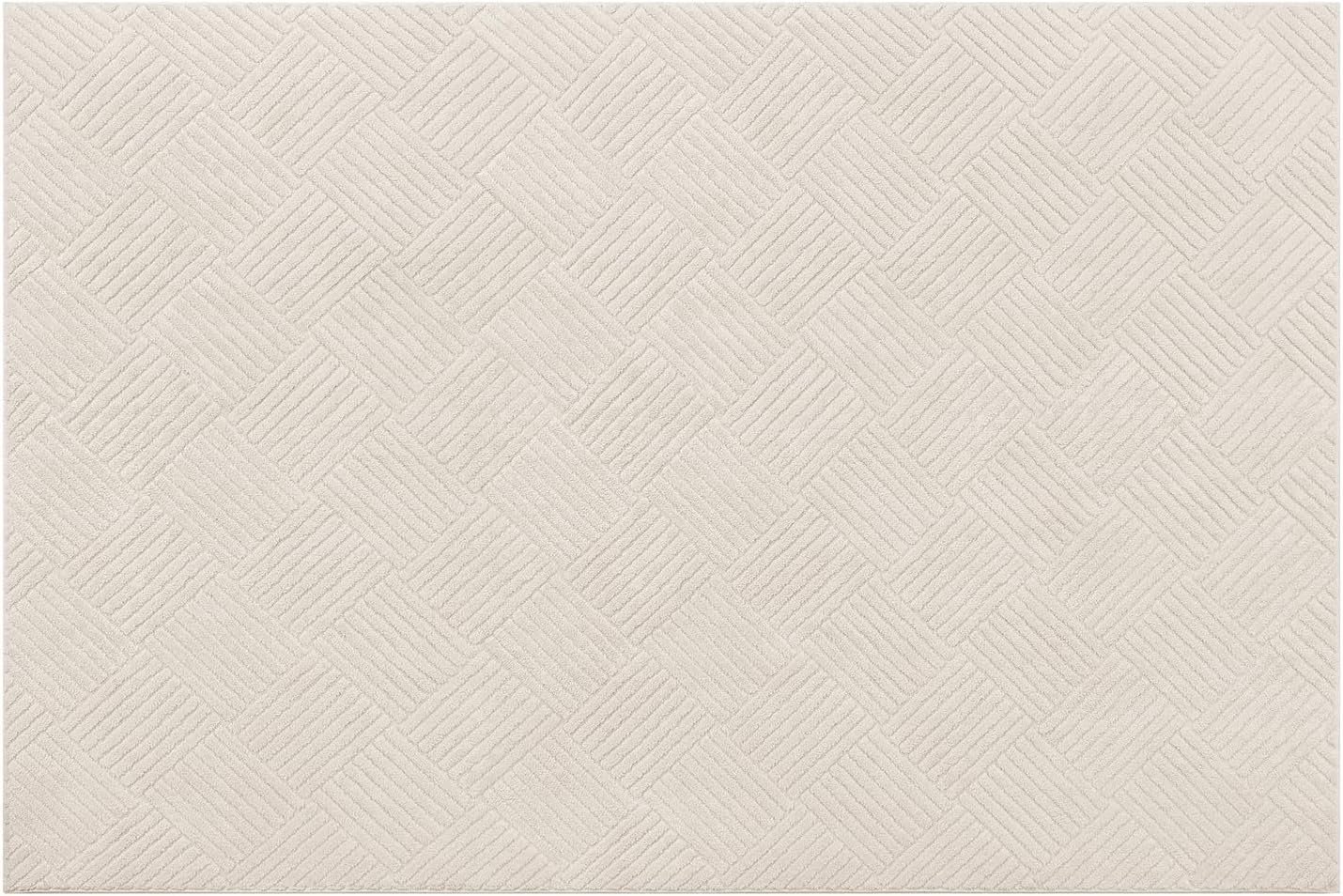 Vaukki Alfombra de sala de estar de 6 x 9, color beige, suave, geom...