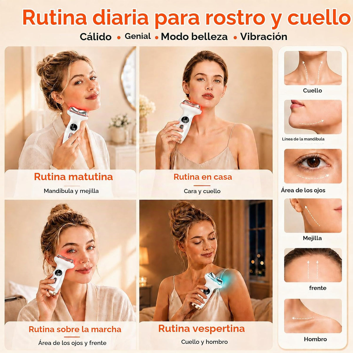 Lalovin Herramienta eléctrica 7 en 1 Gua Sha para esculpir cara frí...