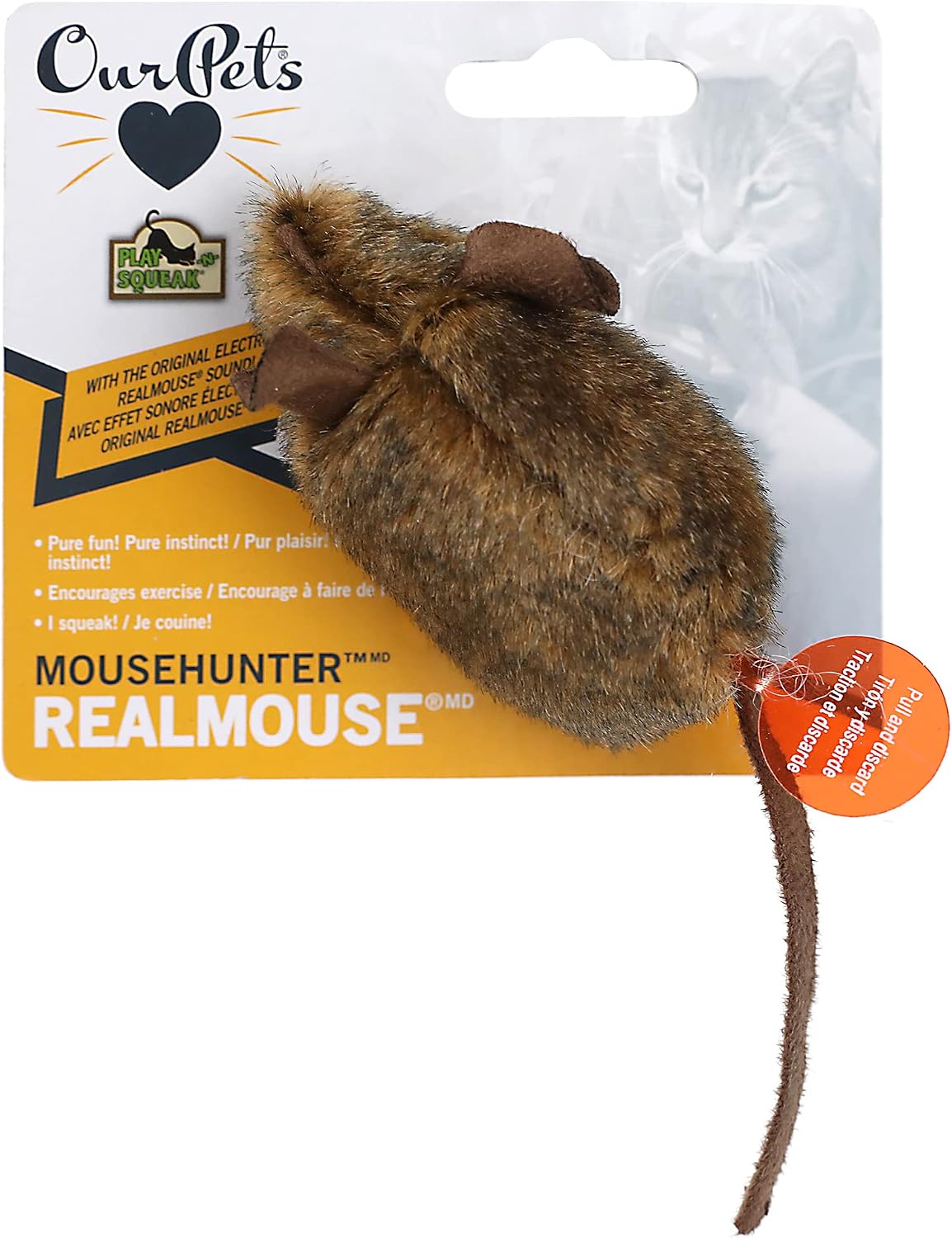 OurPets Play-N-Squeak Mouse Hunter - Juguetes para gatos con hierba...