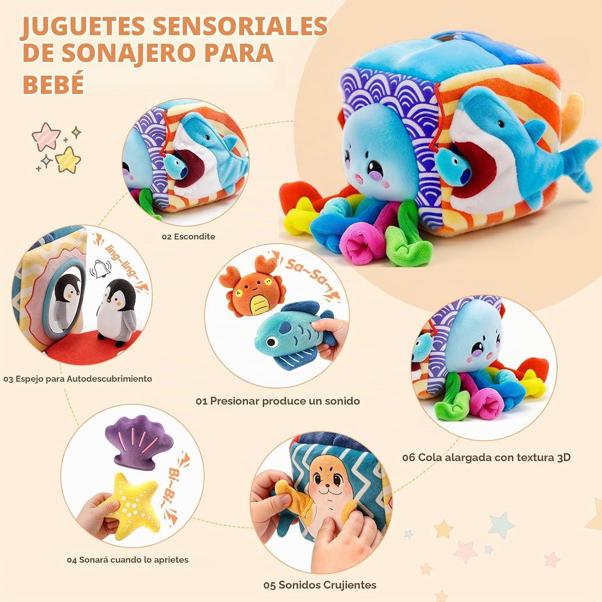 SAIMAND Juguetes para bebés de 6 a 12 meses \u2013 Caja suave miste...
