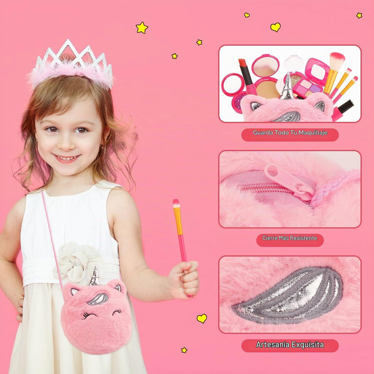 Kit de maquillaje de simulación para niños pequeños, juguetes de 3,...
