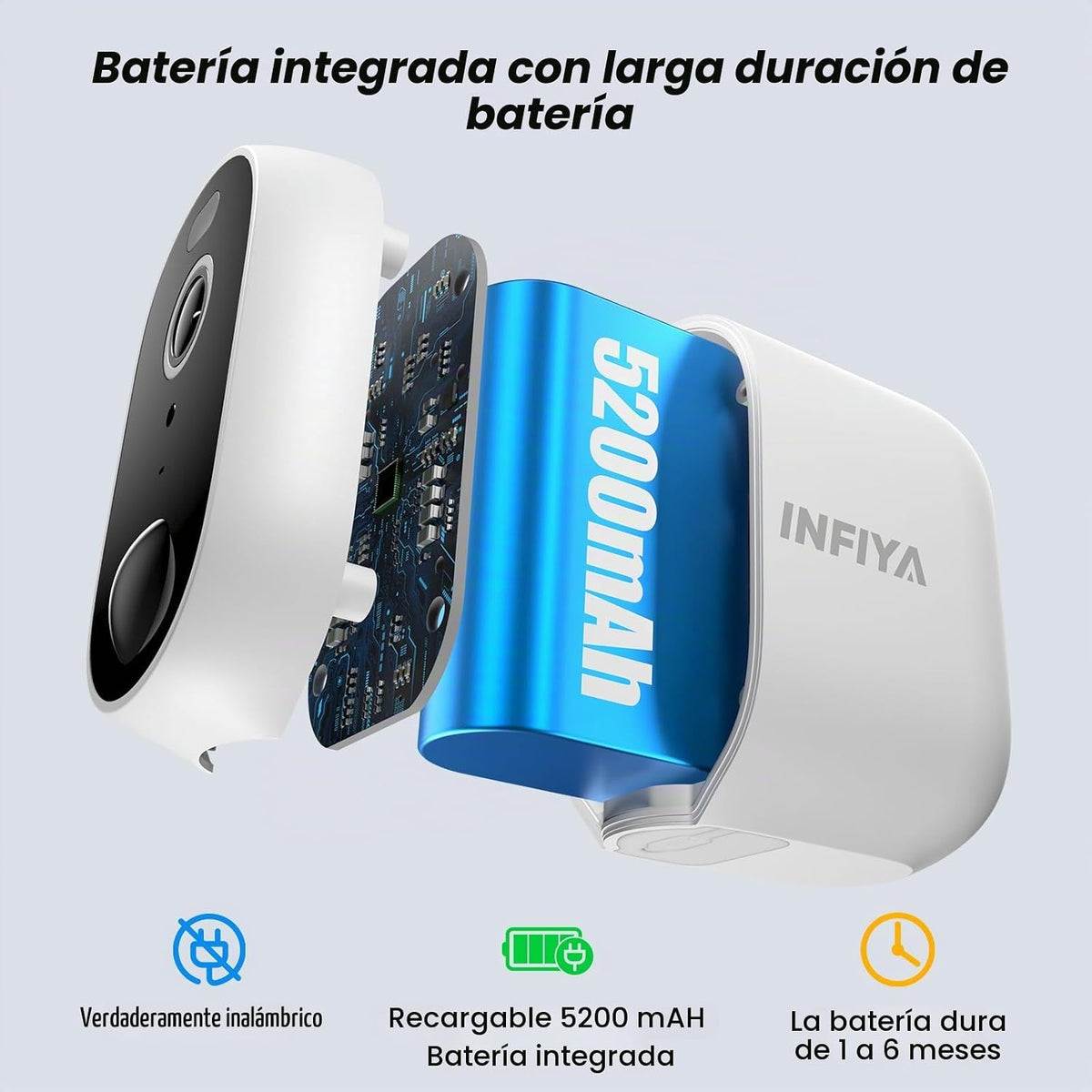 INFIYA Cámaras de seguridad 2K 3MP inalámbricas para exteriores, al...