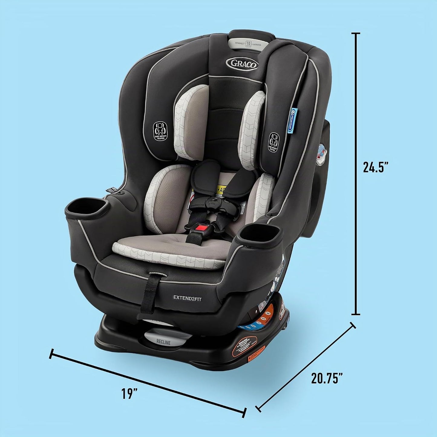 Asiento de coche convertible Graco Extend2Fit para bebé, orientació...